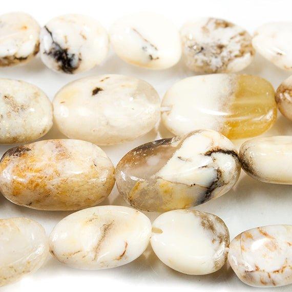 Dendritic Agate Plain Oval Beads 13 inch 30 pieces - The Bead Traders