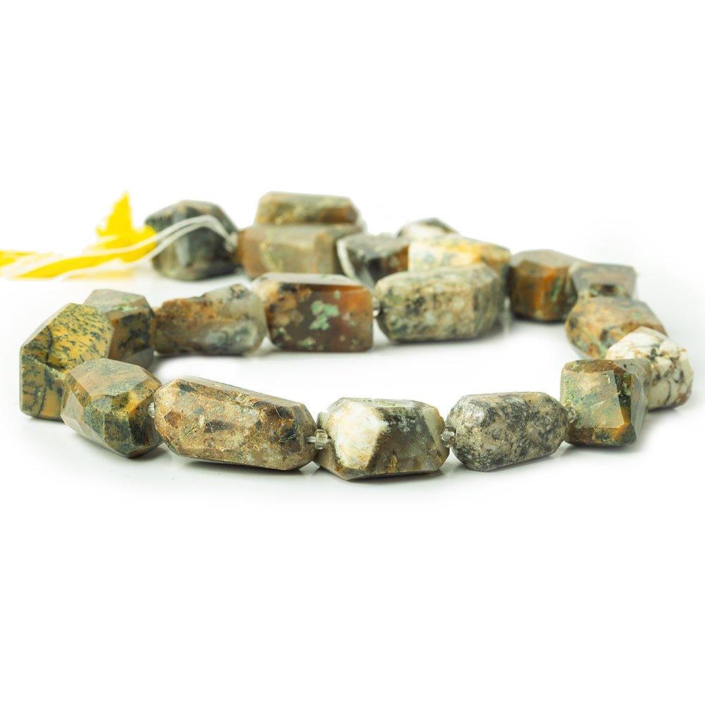 Dendritic Opal Faceted Nugget Beads 15 inches 19 pieces - The Bead Traders