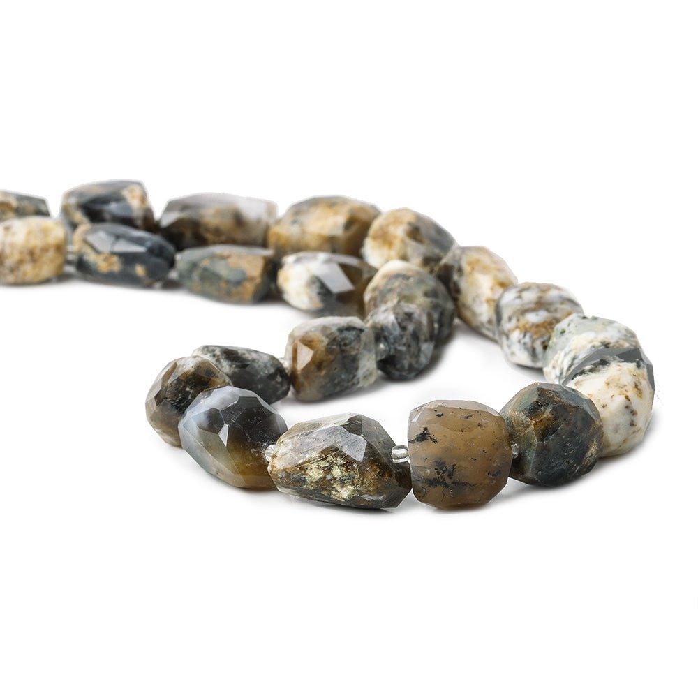 Dendritic Opal Faceted Nugget Beads 15 inches 23 pieces - The Bead Traders