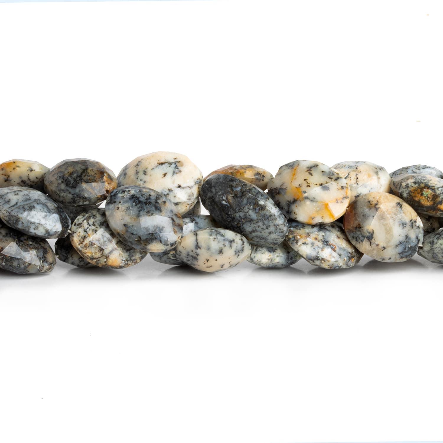 Dendritic Opal Faceted Ovals 8.5 inch 14 beads - The Bead Traders