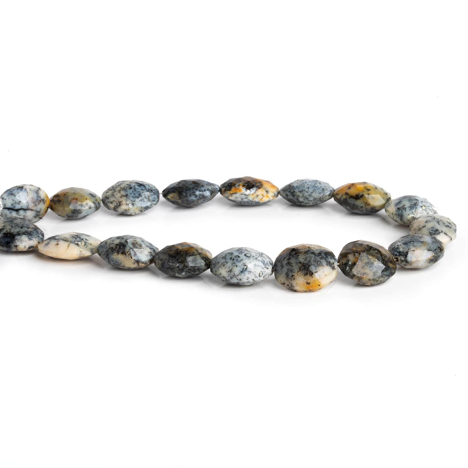 Dendritic Opal Faceted Ovals 8.5 inch 14 beads - The Bead Traders