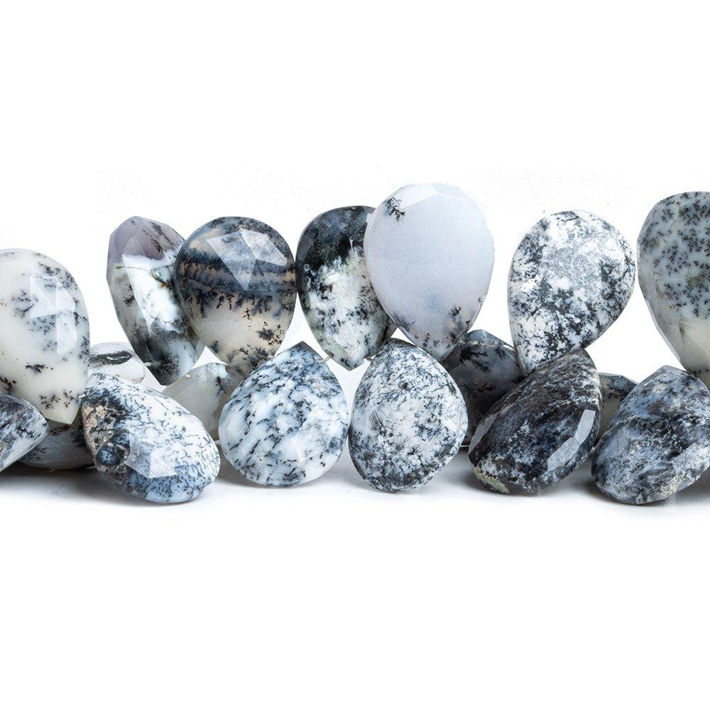 Dendritic Opal Faceted Pear Beads 8 inch 40 pieces - The Bead Traders