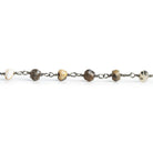 Dendritic Opal Rondelle Black Gold Chain by the Foot 30 pieces - The Bead Traders