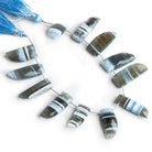 Denim Blue Opal Faceted Fancy Shape Beads 8 inch 12 pieces - The Bead Traders