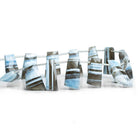 Denim Blue Opal Faceted Fancy Shape Beads 8 inch 13 pieces - The Bead Traders