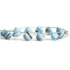 Denim Blue Opal Faceted Heart Beads 8 inch 12 pieces - The Bead Traders