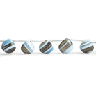 Denim Blue Opal Faceted Heart Beads 8 inch 12 pieces - The Bead Traders