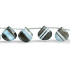 Denim Blue Opal Faceted Heart Beads 8 inch 13 pieces - The Bead Traders