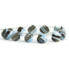 Denim Blue Opal Faceted Heart Beads 8 inch 13 pieces - The Bead Traders