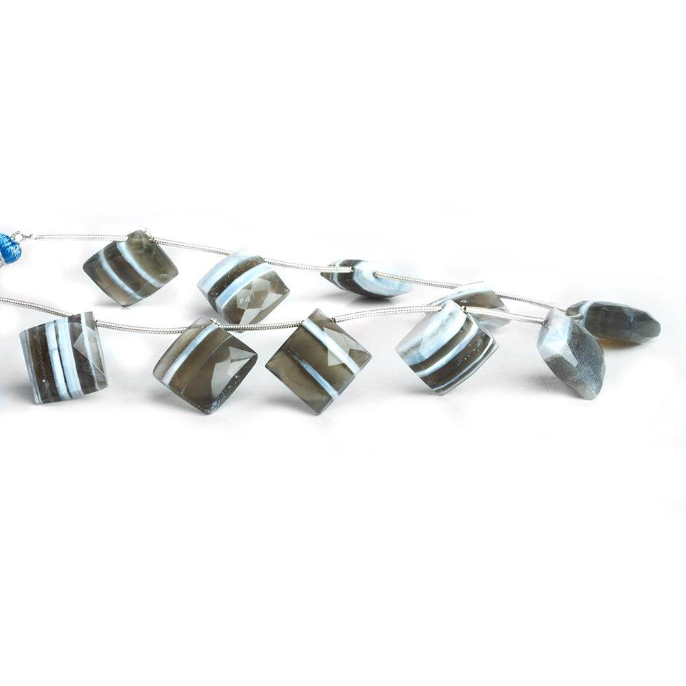 Denim Blue Opal Faceted Kite Beads 8 inch 10 pieces - The Bead Traders