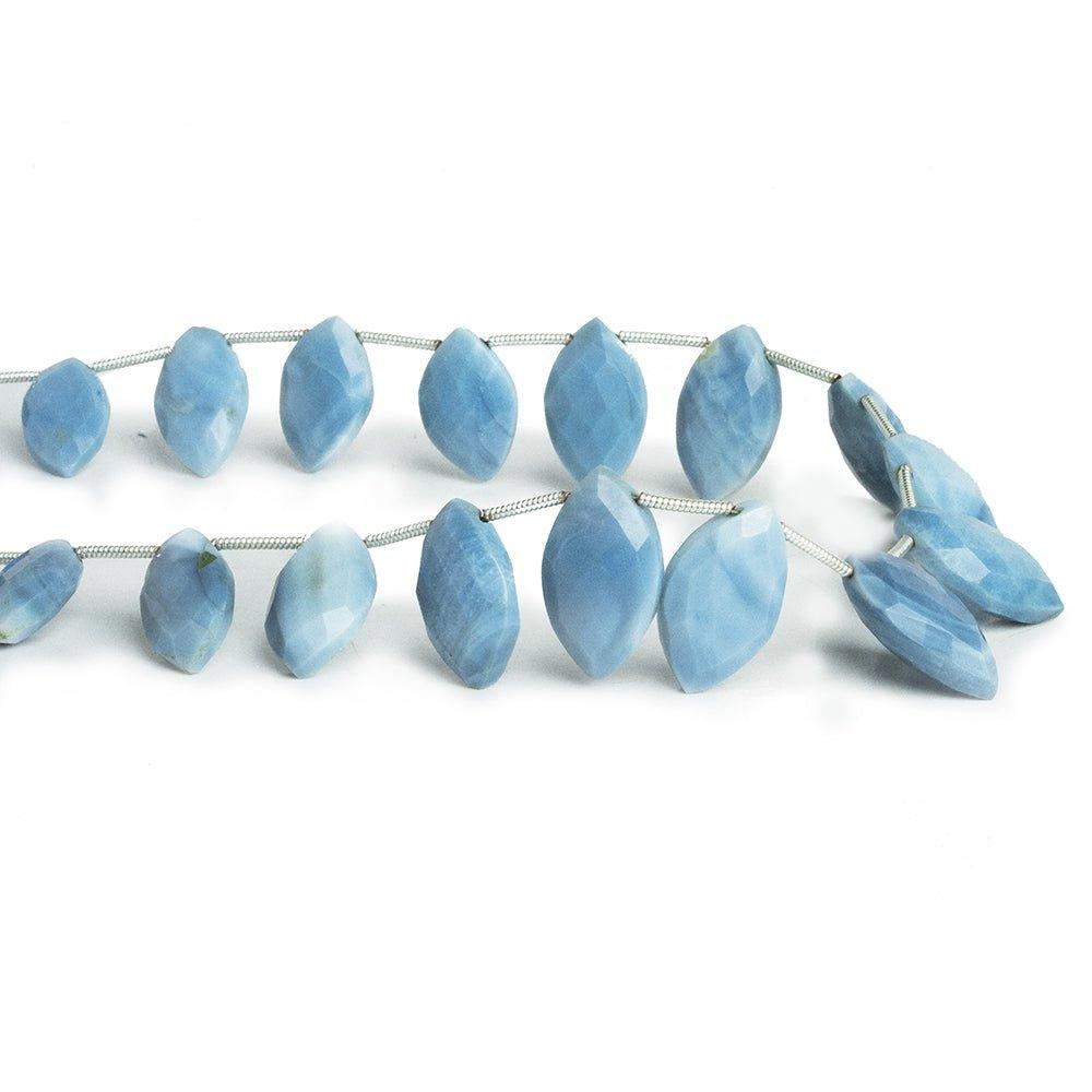 Denim Blue Opal Faceted Marquise Beads 8 inch 17 pieces - The Bead Traders