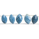 Denim Blue Opal Faceted Marquise Beads 8 inch 17 pieces - The Bead Traders