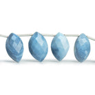 Denim Blue Opal Faceted Marquise Beads 8 inch 17 pieces - The Bead Traders