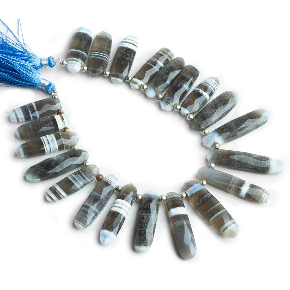 Denim Blue Opal Faceted Oval Beads 8 inch 20 pieces - The Bead Traders
