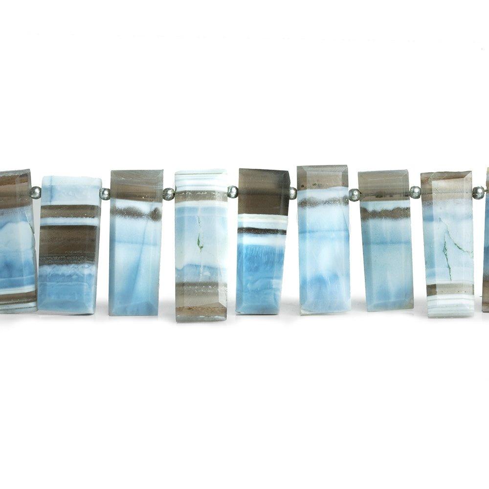 Denim Blue Opal Faceted Rectangle Beads 8 inch 19 pieces - The Bead Traders