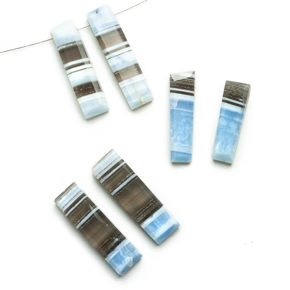 Denim Blue Opal Faceted Rectangle Focal Beads - Set of 2 - The Bead Traders