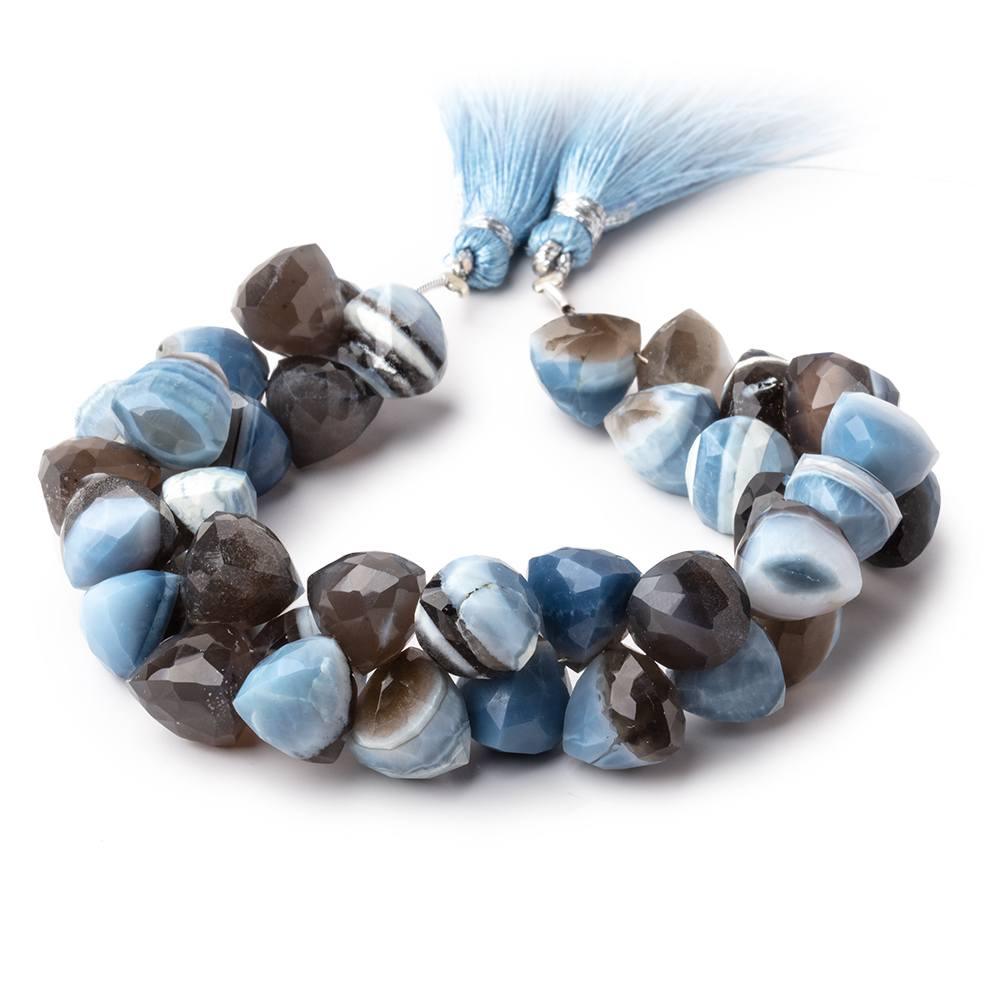 Denim Blue Opal Faceted Trillion Beads 6 inch 34 pieces - The Bead Traders