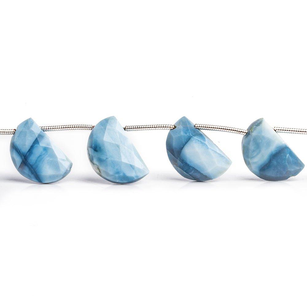 Denim Blue Opal Half Moon Beads 8 inch 13 pieces - The Bead Traders