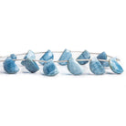 Denim Blue Opal Half Moon Beads 8 inch 13 pieces - The Bead Traders