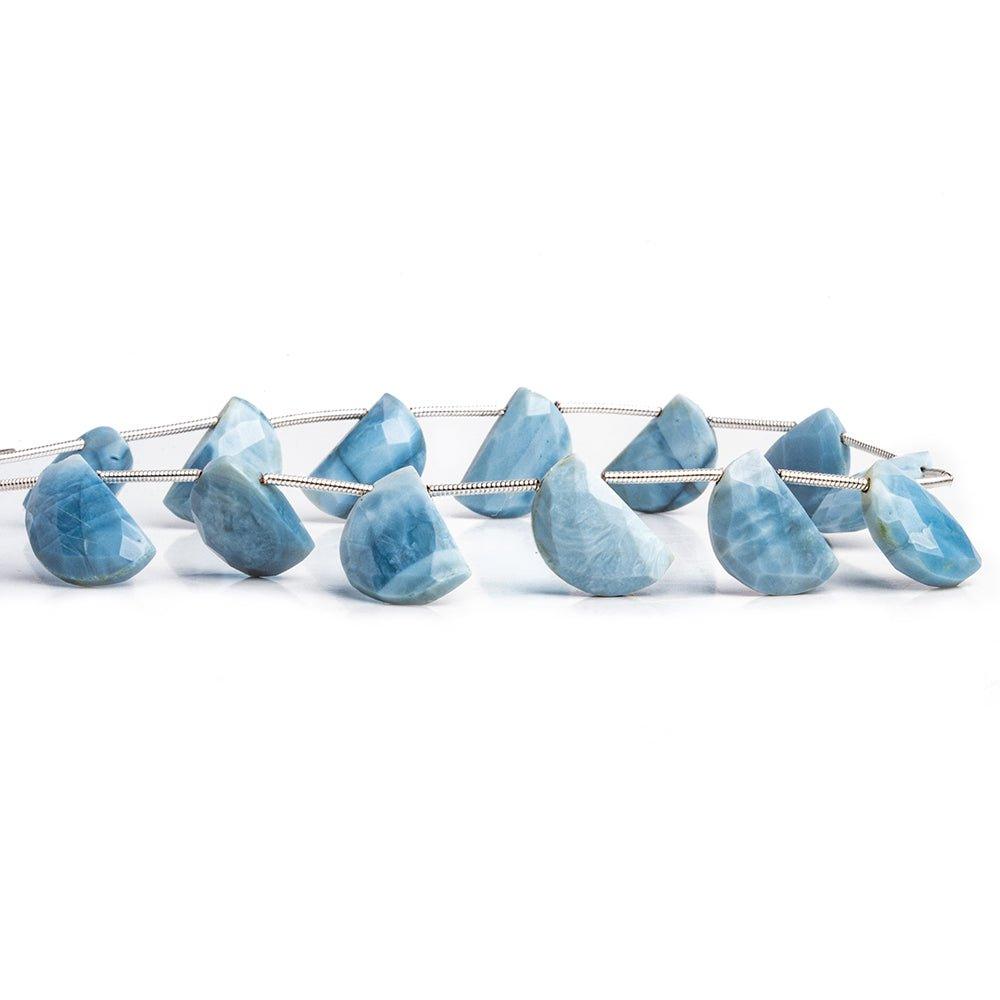 Denim Blue Opal Half Moon Beads 8 inch 13 pieces - The Bead Traders