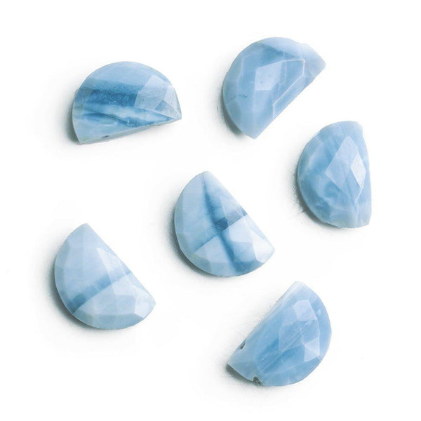 Denim Blue Opal Half Moon Focal Beads - Set of 2