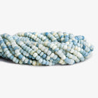 Denim Blue Opal Hand Cut Faceted Rondelle Beads 12 inch 100 pieces - The Bead Traders