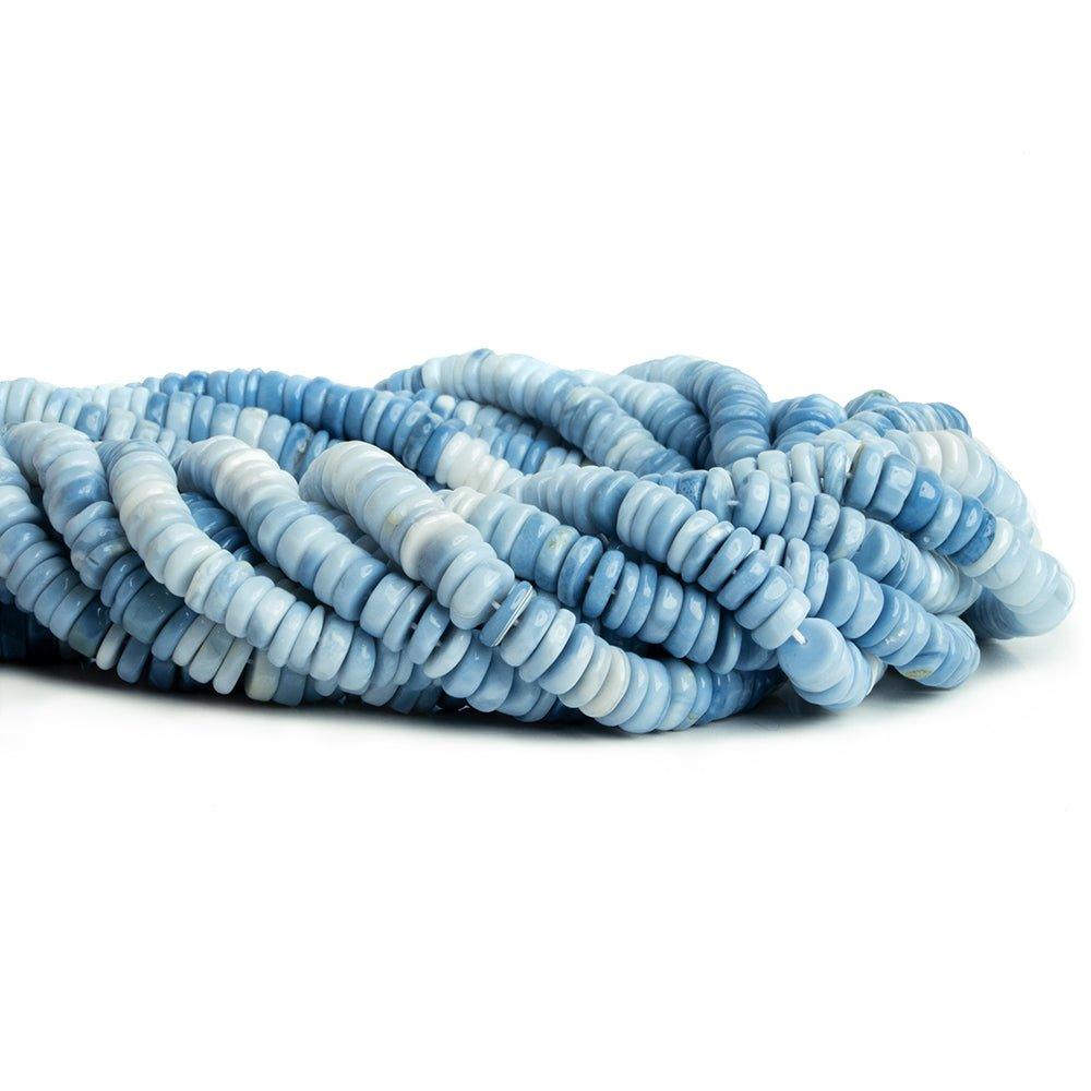 Denim Blue Opal Plain Heishi Beads 16 inch 180 pieces - The Bead Traders