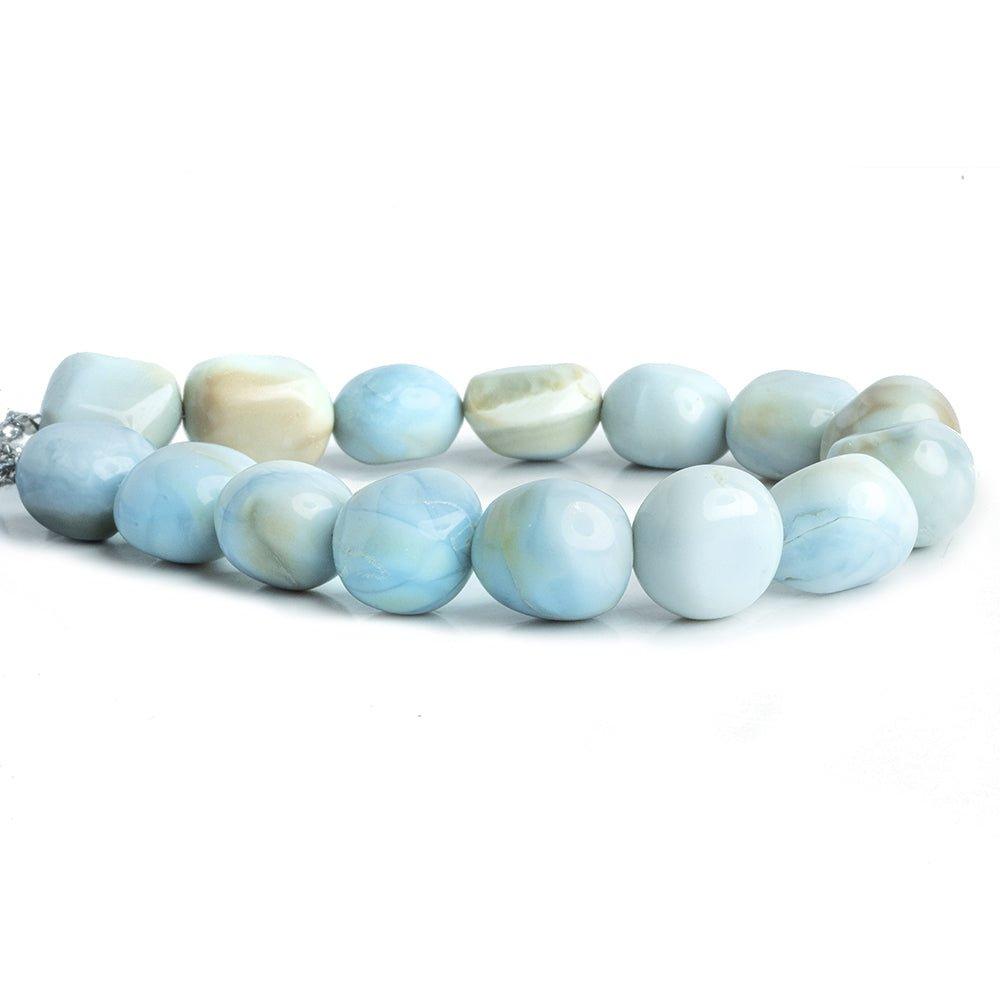 Denim Blue Opal Plain Nugget Beads 7.5 inch 13 pieces - The Bead Traders