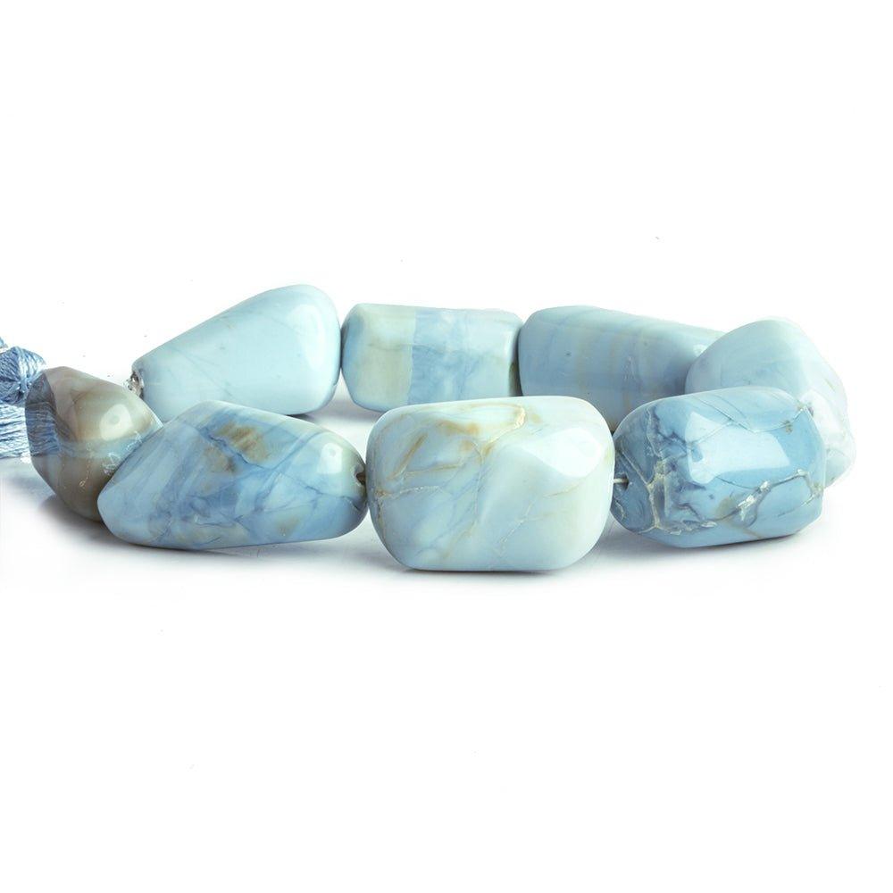 Denim Blue Opal Plain Nugget Beads 8 inch 8 pieces - The Bead Traders