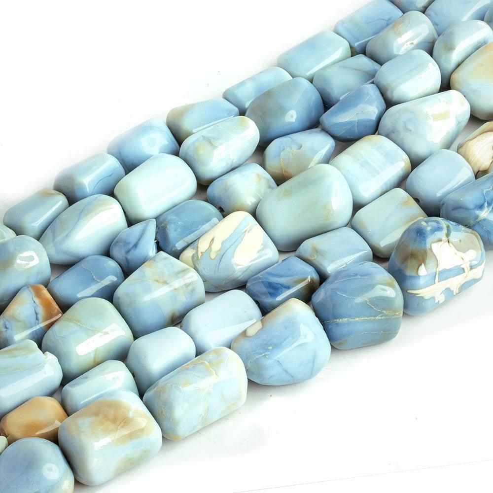 Denim Blue Opal Plain Nuggets - Lot of 6 - The Bead Traders