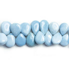 Denim Blue Opal Plain Pear Beads 8 inch 55 pieces - The Bead Traders