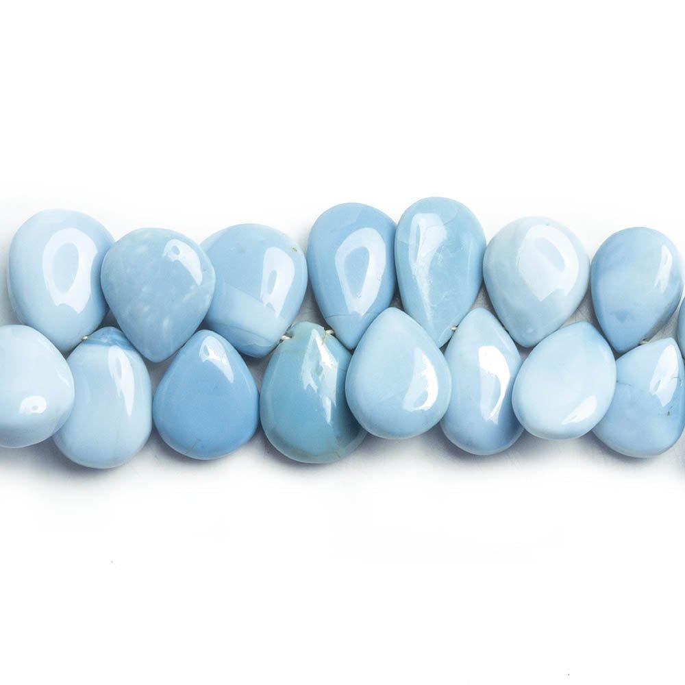 Denim Blue Opal Plain Pear Beads 8 inch 55 pieces - The Bead Traders