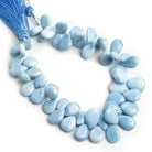 Denim Blue Opal Plain Pear Beads 8 inch 55 pieces - The Bead Traders