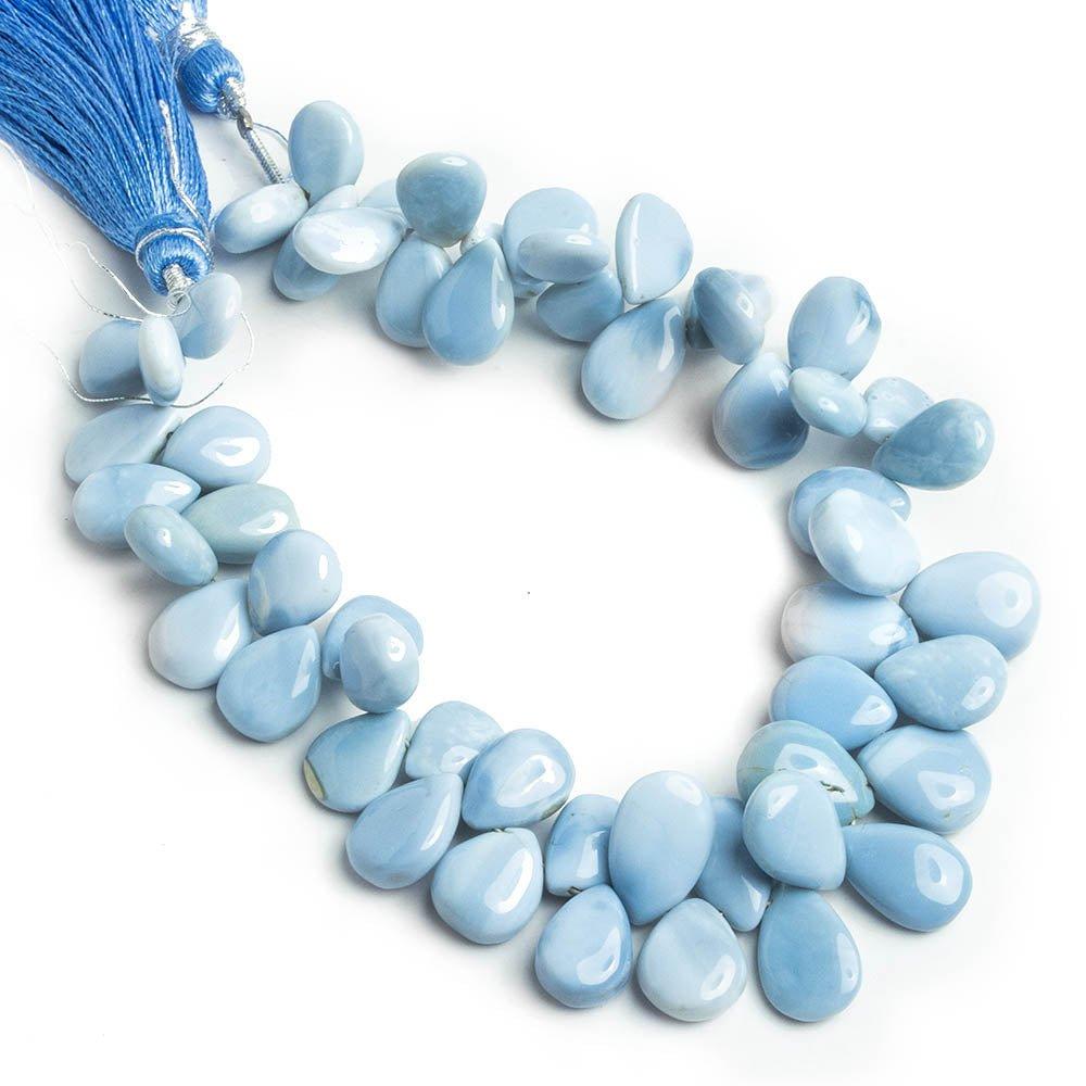 Denim Blue Opal Plain Pear Beads 8 inch 55 pieces - The Bead Traders