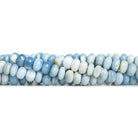 Denim Blue Opal Plain Rondelle Beads 18 inch 145 pieces - The Bead Traders