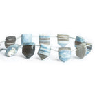 Denim Blue Opal Top Drilled Faceted Shield Beads 8 inch 12 pieces - The Bead Traders