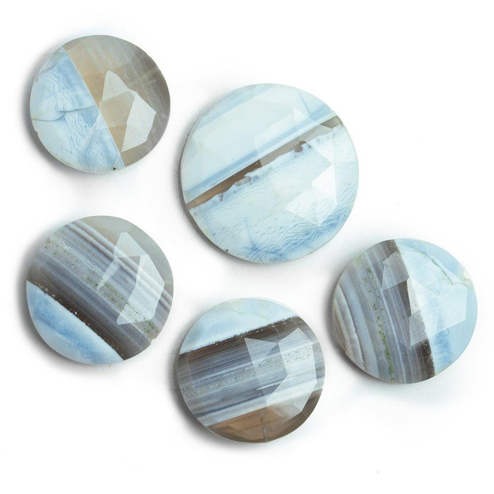 Denim Opal Faceted Coin Focal Bead 1 Piece - The Bead Traders
