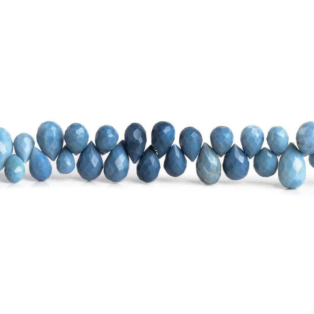 Denim Opal Faceted Teardrops 6 inch 47 beads - The Bead Traders