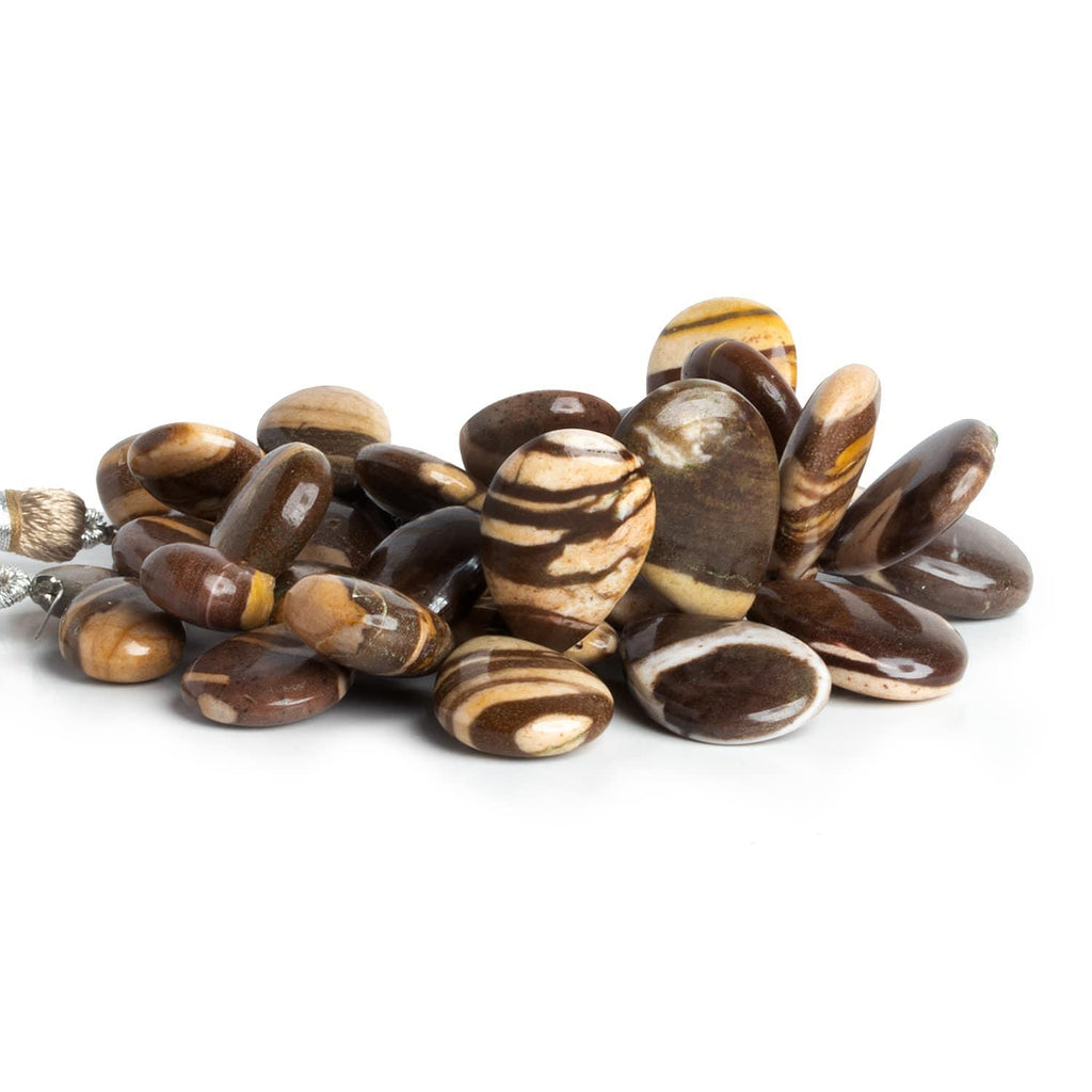 Desert Khaki Jasper Pear Beads 6 inch 34 beads - The Bead Traders