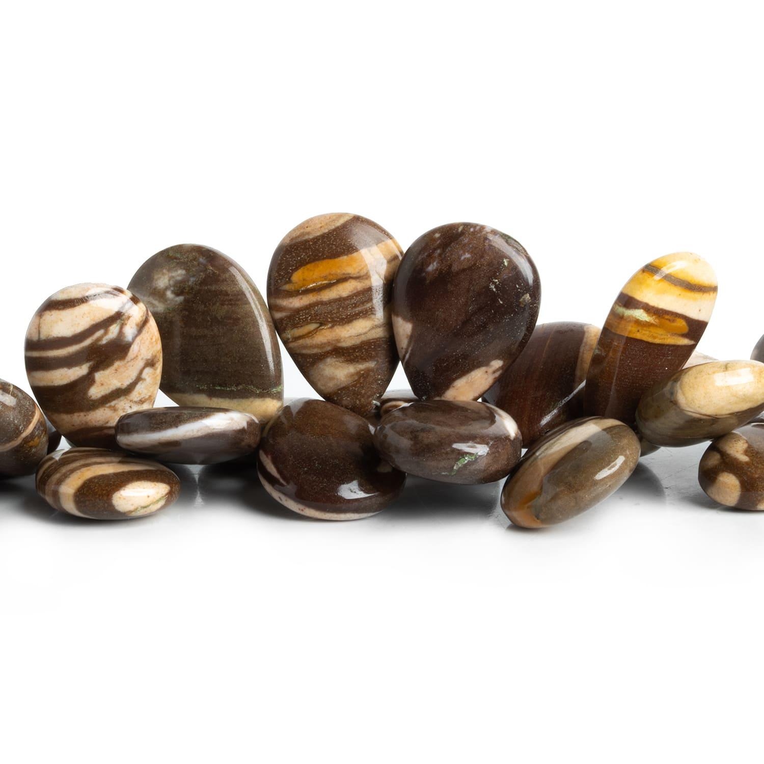Desert Khaki Jasper Pear Beads 6 inch 34 beads - The Bead Traders