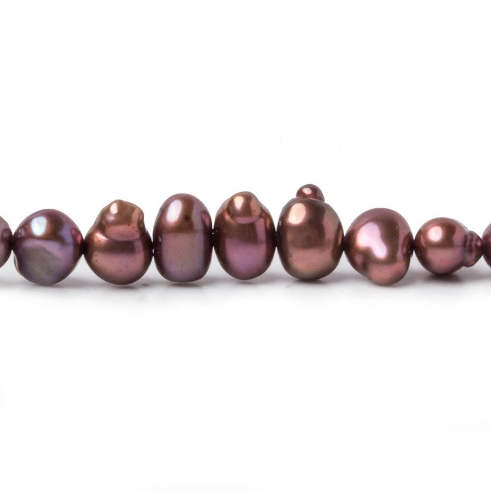 Eggplant Baroque Pearls 16 inch 85 beads 6x5mm - The Bead Traders