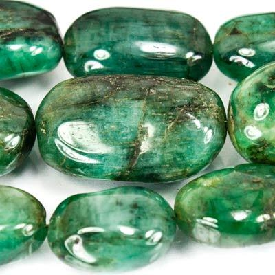 Emerald Beads Plain Nuggets 6x4-10x8mm, 14.5 inch, 42 pcs - The Bead Traders