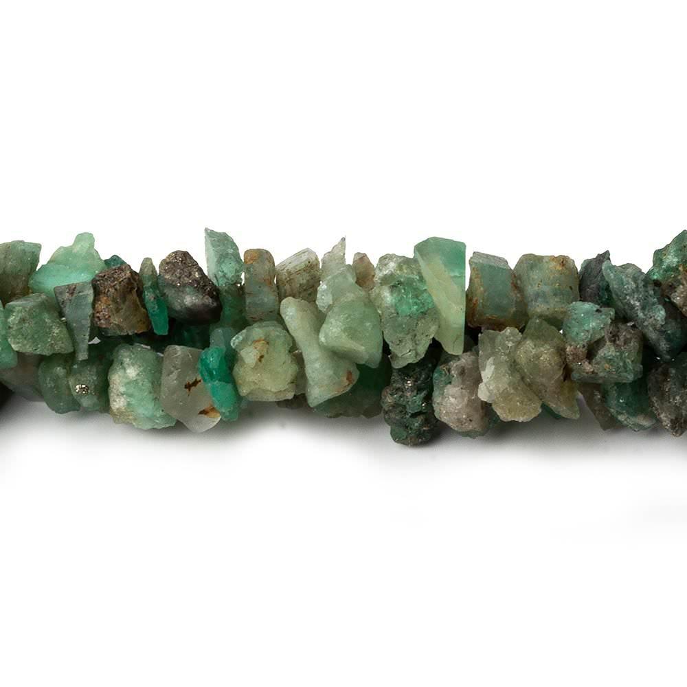 Emerald center drilled Natural Crystal Chip beads 7.5 inch 50 pieces - The Bead Traders