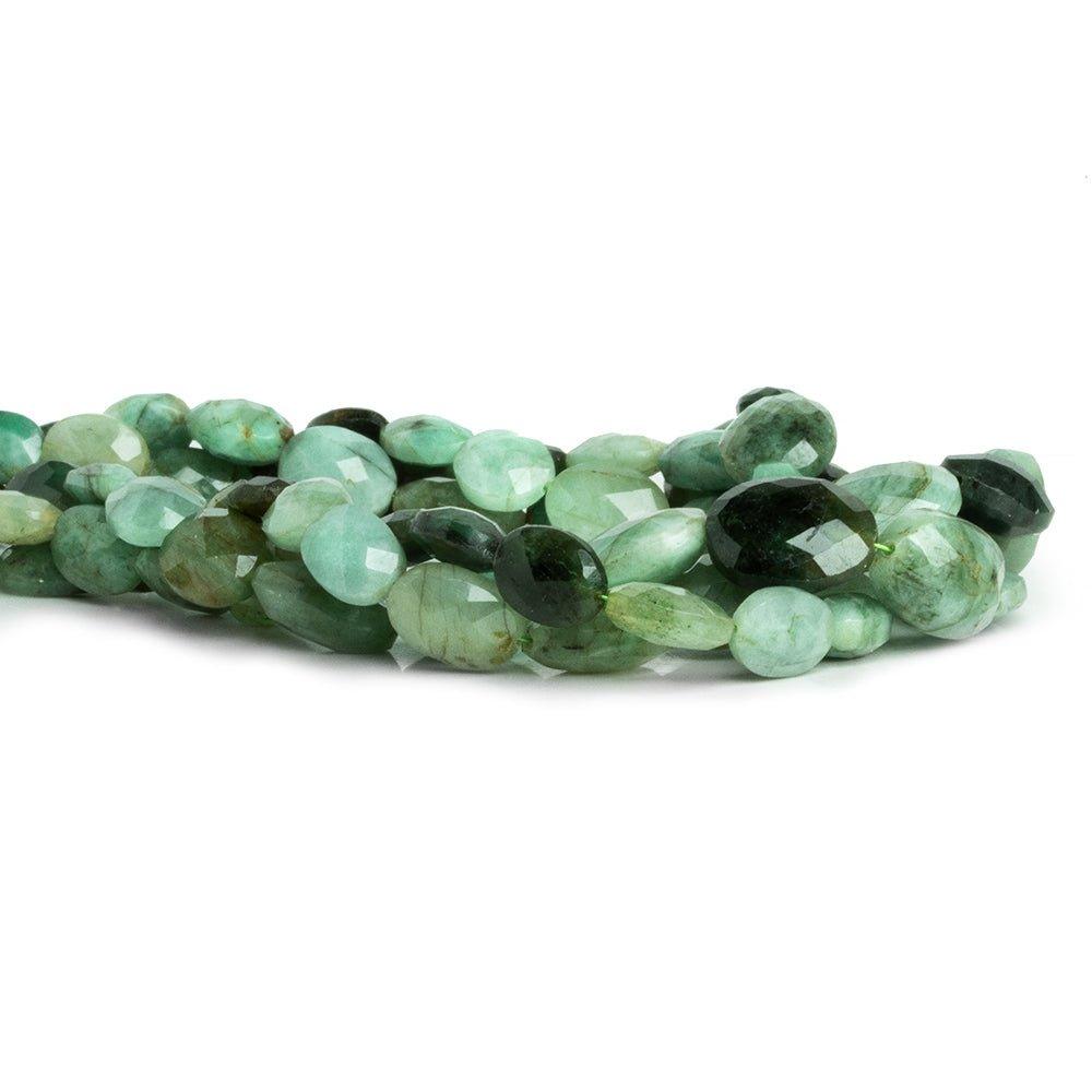 Emerald Faceted Oval Beads 16 inch 43 pieces - The Bead Traders