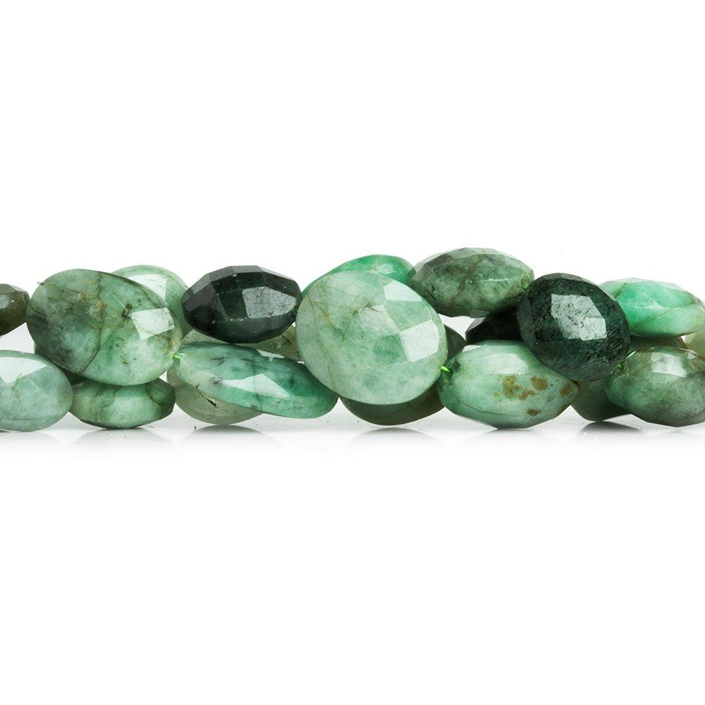 Emerald Faceted Oval Beads 16 inch 43 pieces - The Bead Traders