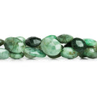 Emerald Faceted Oval Beads 16 inch 43 pieces - The Bead Traders