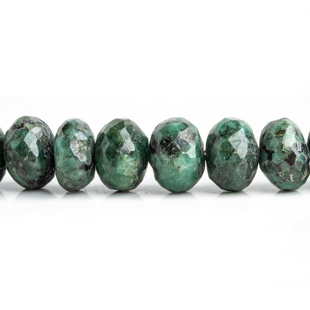 Emerald Faceted Rondelle Beads 16 inch 55 pieces - The Bead Traders