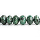 Emerald Faceted Rondelle Beads 16 inch 55 pieces - The Bead Traders