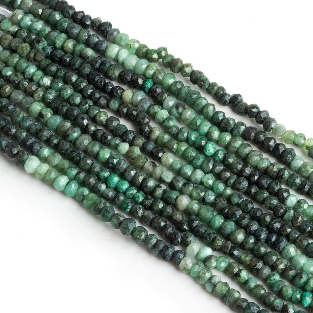 Emerald Rondelles - Lot of 11 - The Bead Traders