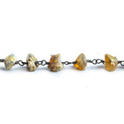 Ethiopian Opal Chip Bead Black Gold Chain 34 beads - The Bead Traders